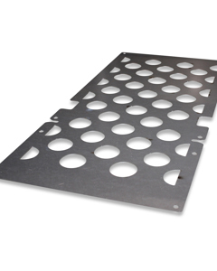 Sheet metal partition outside above nest Step XL holes